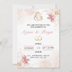 Indian Engagement Invitation Card, Ring Ceremony