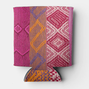 Indian fabric, colourful pattern details. can cooler