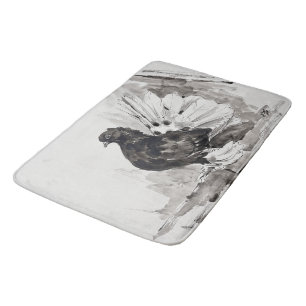 Indian Fantail Pigeon Eyeliner Hen Bath Mat