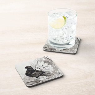 Indian Fantail Pigeon Eyeliner Hen Coaster