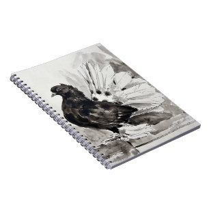 Indian Fantail Pigeon Eyeliner Hen Notebook