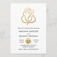 Indian | Faux Gold Foil Ganesha Rehearsal Dinner