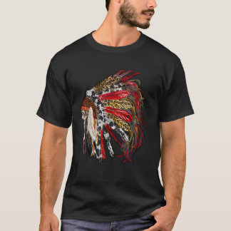 Indian Feather Headdress Western Native American T-Shirt