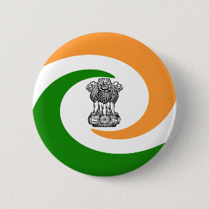 Indian flag 6 cm round badge