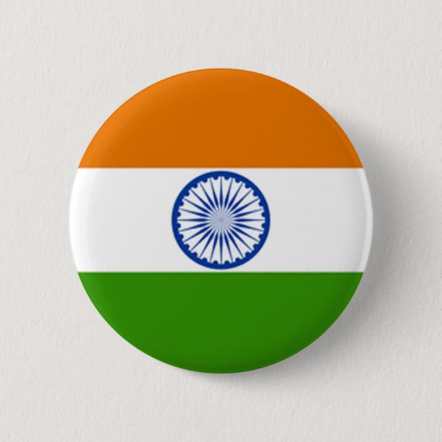 Indian Flag 6 Cm Round Badge (Front)