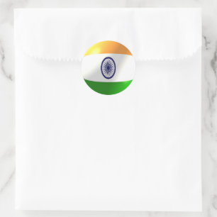 Indian Flag Classic Round Sticker