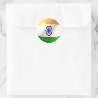 Indian Flag Classic Round Sticker