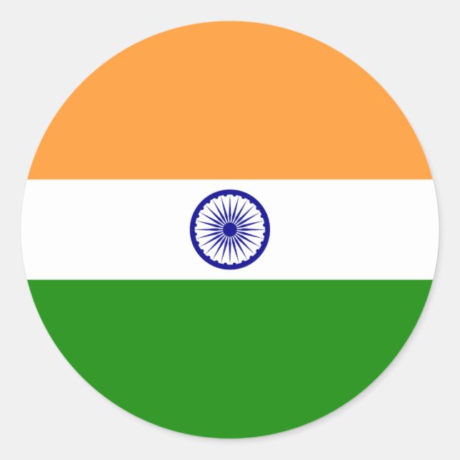 Indian Flag Classic Round Sticker (Front)