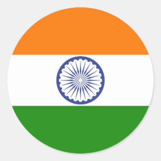 Indian Flag Classic Round Sticker