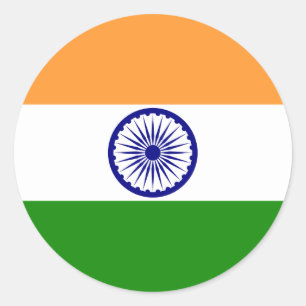 Indian Flag Classic Round Sticker