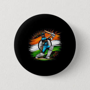 Indian Flag Cricket Lover Fan India Pride Men Wome 6 Cm Round Badge