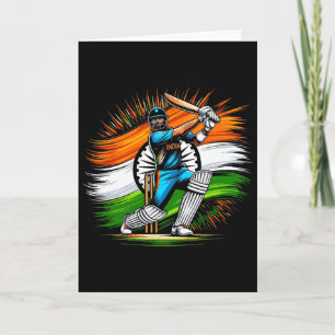 Indian Flag Cricket Lover Fan India Pride Men Wome Card
