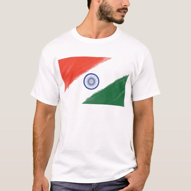 Indian Flag Flag India National Country Nation T-Shirt (Front)