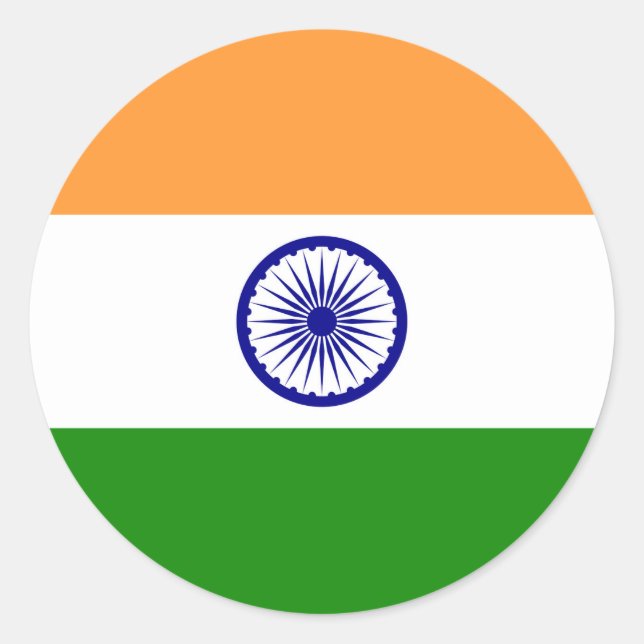 Indian Flag - High Quality Image Classic Round Sticker (Front)