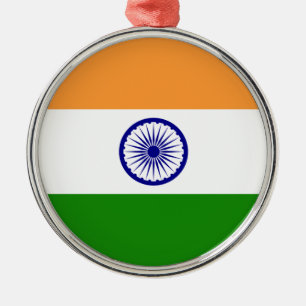 Indian Flag - High Quality Image Metal Tree Decoration
