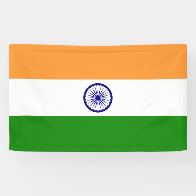 Indian Flag (India) (South Asian Country) (Bharat) Banner (Horizontal)