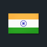 Indian Flag (India) (South Asian Country) (Bharat) Canvas Print<br><div class="desc">This design features the national flag of India (officially known as the Republic of India), which is a country in South Asia. India is the most populous democracy in the world. India shares land borders with Pakistan to the west; China, Nepal and Bhutan to the north; and Bangladesh and Myanmar...</div>