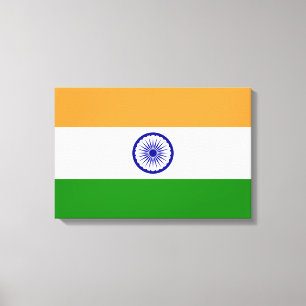 Indian Flag (India) (South Asian Country) (Bharat) Canvas Print