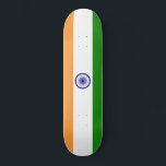 Indian Flag (India) (South Asian Country) (Bharat) Skateboard<br><div class="desc">This design features the national flag of India (officially known as the Republic of India), which is a country in South Asia. India is the most populous democracy in the world. India shares land borders with Pakistan to the west; China, Nepal and Bhutan to the north; and Bangladesh and Myanmar...</div>