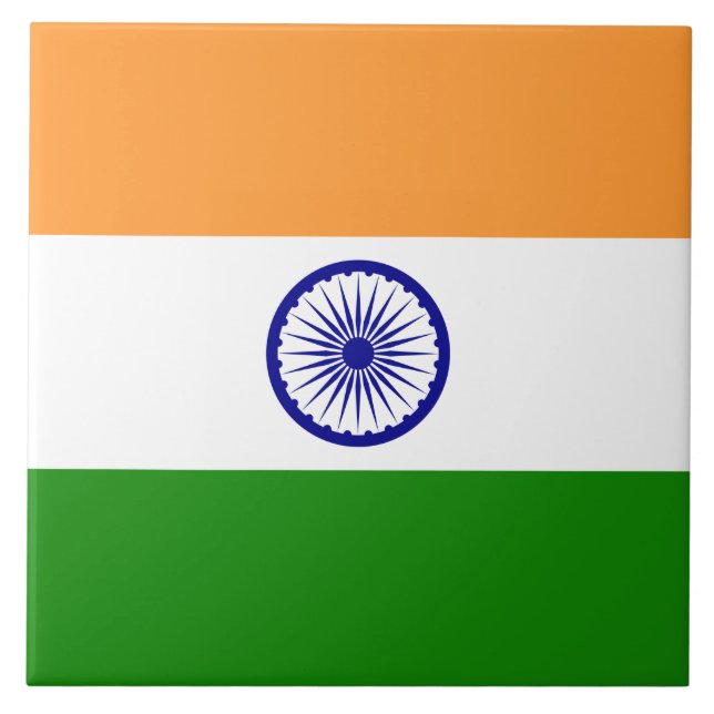 Indian Flag (India) (South Asian Country) (Bharat) Tile (Front)