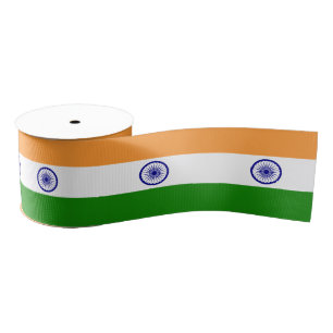Indian Flag & India travel, holiday/sports Grosgrain Ribbon