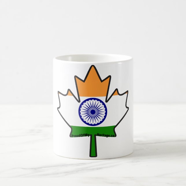 Indian Flag Maple Leaf Coffee Mug (Center)