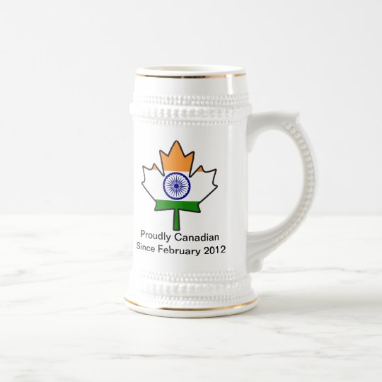 Indian Flag Maple Leaf Stein