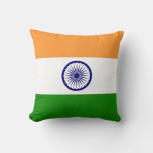 Indian Flag on American MoJo Pillow
