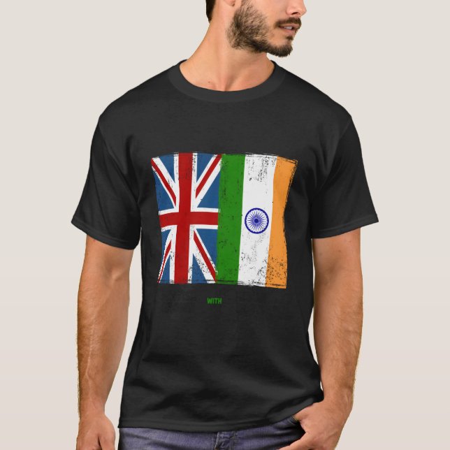 Indian Flag Outfit Ideas For Kids Union Jack India T-Shirt (Front)