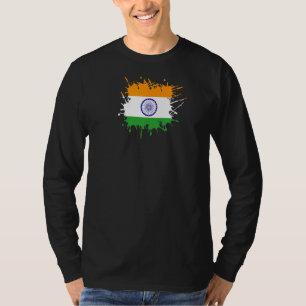 Indian Flag Splatter For Men Women Boys & Girls T-Shirt