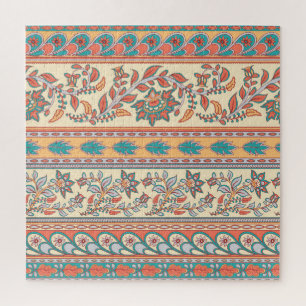 Indian Floral Borders Seamless Pattern Jigsaw Puzzle
