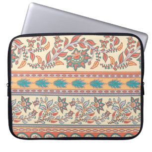 Indian Floral Borders Seamless Pattern Laptop Sleeve