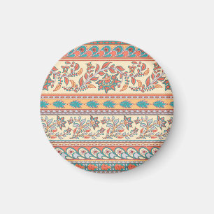 Indian Floral Borders Seamless Pattern Magnet