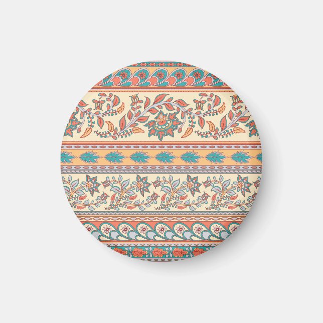 Indian Floral Borders Seamless Pattern Magnet (Front)