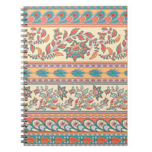 Indian Floral Borders Seamless Pattern Notebook