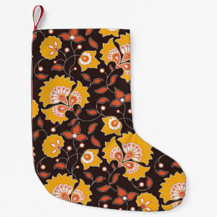 Indian Floral Coloured Vintage Seamless Small Christmas Stocking