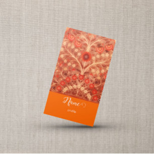 Indian floral - elegant script business card