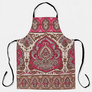 Indian floral paisley, ethnic mandala pattern. apron