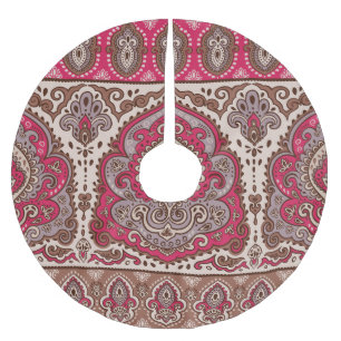 Indian floral paisley, ethnic mandala pattern. brushed polyester tree skirt