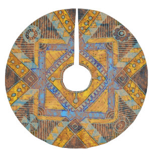 Indian Floral Paisley: Ethnic Medallion. Brushed Polyester Tree Skirt