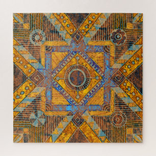 Indian Floral Paisley: Ethnic Medallion. Jigsaw Puzzle