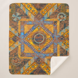 Indian Floral Paisley: Ethnic Medallion. Sherpa Blanket