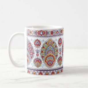 Indian floral paisley medallion pattern. Ethnic Ma Coffee Mug