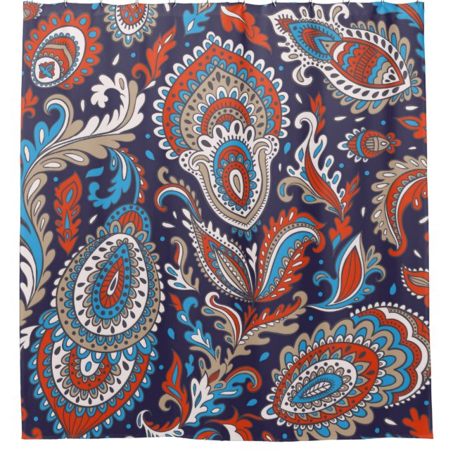 Indian floral paisley medallion pattern. Ethnic Ma Shower Curtain (Front)
