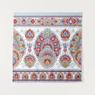 Indian floral paisley medallion pattern. Ethnic Ma Tapestry