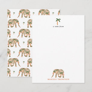 Indian Floral Paisley Ornate Elephants Card