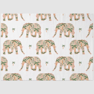 Indian Floral Paisley Ornate Elephants Tissue Paper