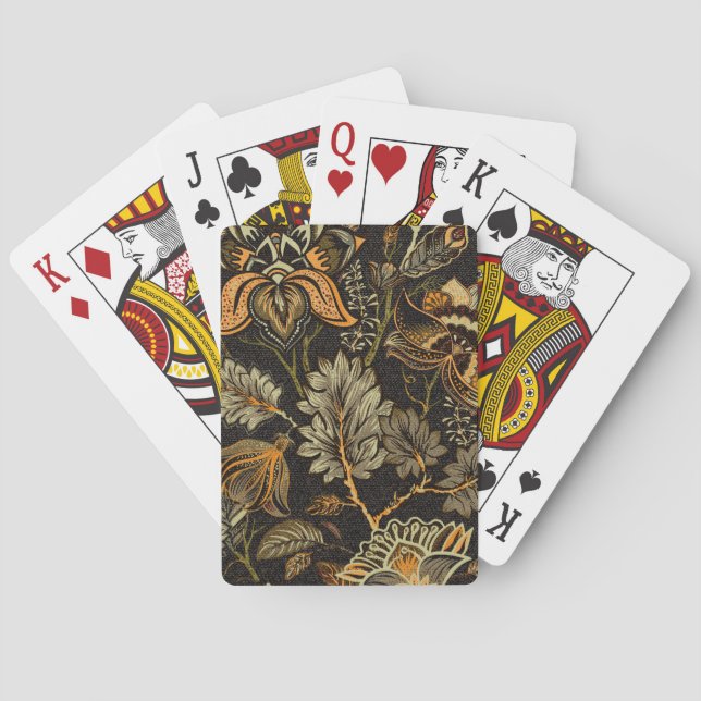 Indian floral paisley, seamless ethnic pattern. playing cards (Back)