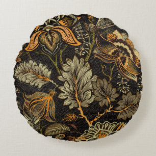 Indian floral paisley, seamless ethnic pattern. round cushion