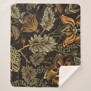 Indian floral paisley, seamless ethnic pattern. sherpa blanket
